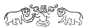 Fig. 175.&mdash;ḲARAḲÔSH, DECORATION ON LINTEL OF MÂR
SHIM’ÛN.