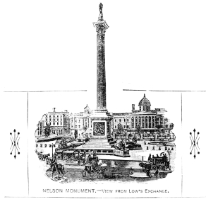 NELSON MONUMENT.&mdash;View from Low’s Exchange.