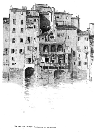 Image unavailable: THE BACK OF BORGO S. JACOPO&mdash;ON THE ARNO.