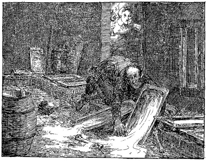Bysitter truzelt yn
&rsquo;e molkenkelder.