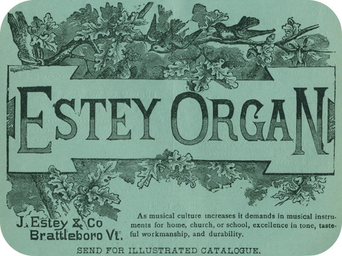 Estey Organ
As musical culture increases it demands in musical instruments for
home, church, or school, excellence in tone, tasteful workmanship,
and durability. SEND FOR ILLUSTRATED CATALOGUE.