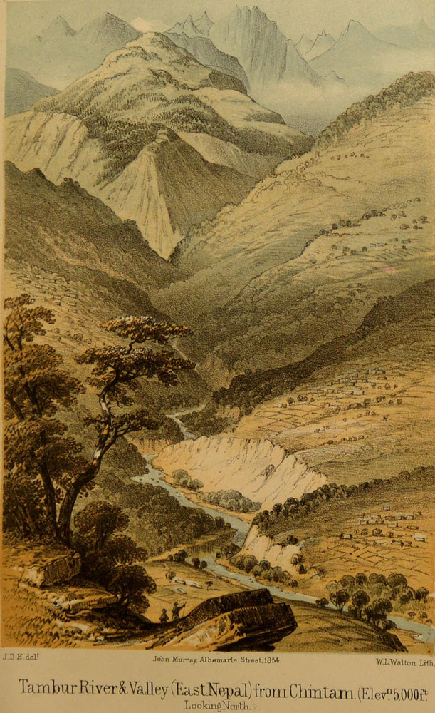 Tambur River and
Valley (East Nepal) from Chintam. Looking north.
