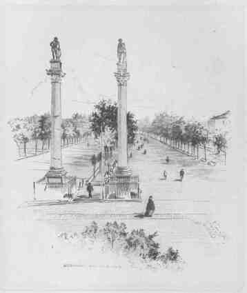 24 Ancient Roman Columns Lifting Aloft the Figures of Hercules and Caesar