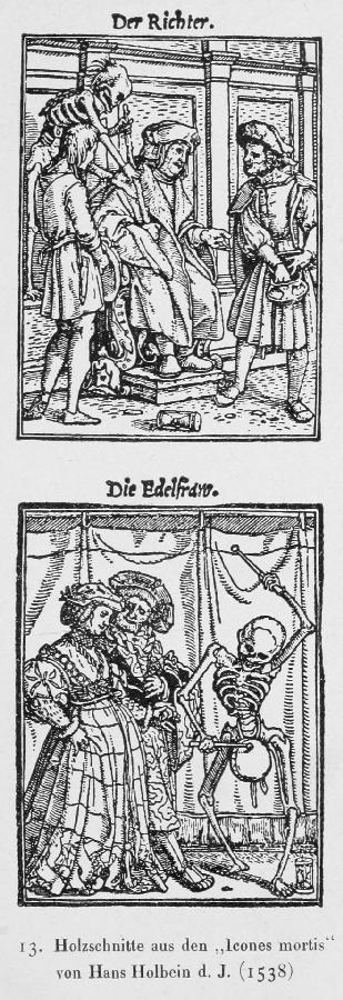Holzschnitte aus den »Icones mortis« von Hans Holbein
d. J. 