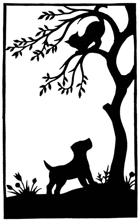 Spot was standing still at the foot of the tree looking up at Sally