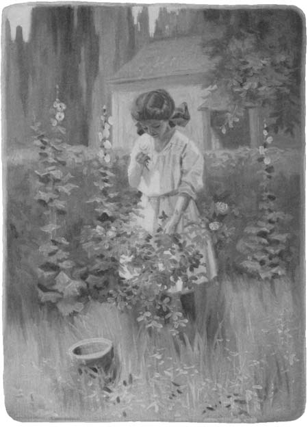 girl picking flowers